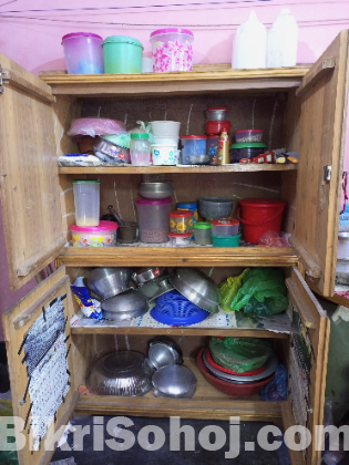 Kitchen Rack বা মিক্সেব নিম কাঠের ৩.৫ বাই ৫.৫ ফিট